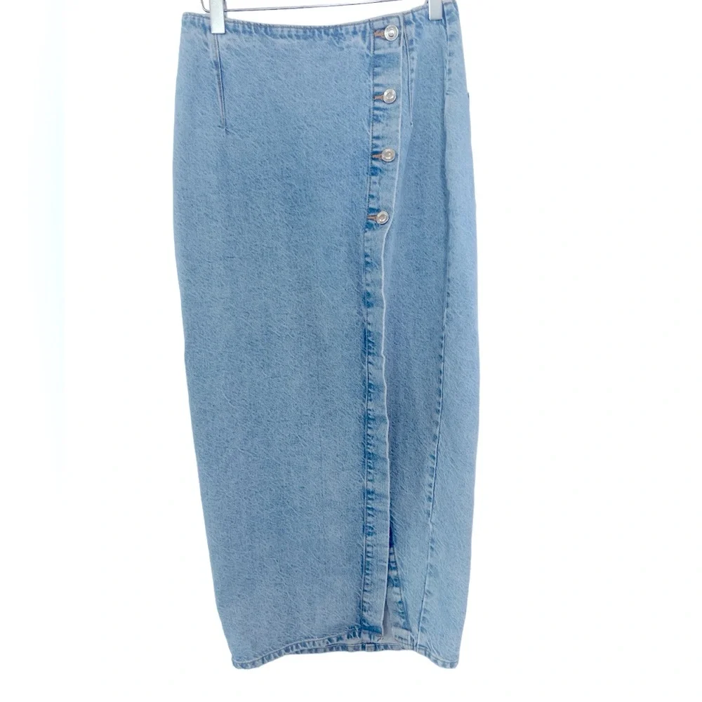 Zara Crossover Denim Midi Skirt - Picture 7 of 13